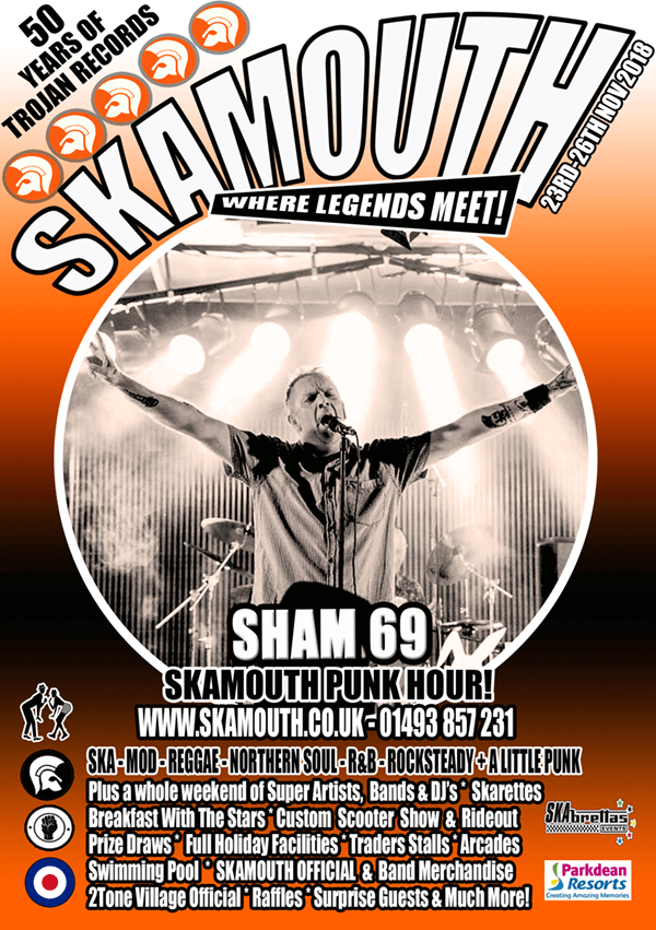 Sham69 skamouth November 2018 poster